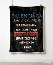BALENCIAGA Grunge Font Flannel Sofa Throw Blanket for Wall Decor BA057